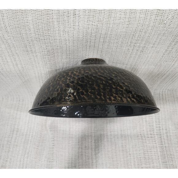 12″ Hammered Bronze Gold Pendant Light – Wood Accent, 52″ Drop - Picture 7 of 11